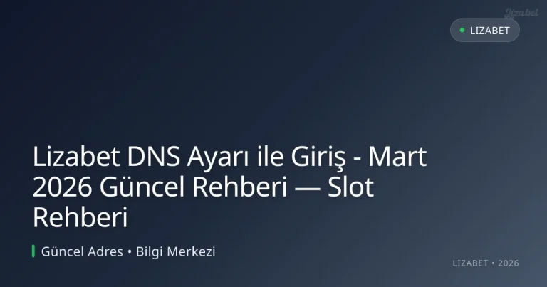 Lizabet DNS Ayarı ile Giriş – Rehberi — Slot Rehberi